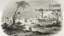  Presentation with morocco - Theme enhanced with marrakesh old view morocco background and a light gray colored foreground