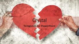  Presentation with broken heart - Amazing theme having two hands holding broken heart backdrop and a coral colored foreground