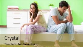  Presentation with conflict - Slides featuring breakup - woman and man background and a yellow colored foreground