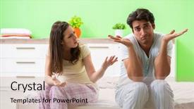  Presentation with conflict - PPT theme enhanced with erectile dysfunction - woman and man background and a coral colored foreground