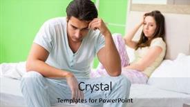  Presentation with conflict - Audience pleasing slide set consisting of problem slover - woman and man backdrop and a coral colored foreground