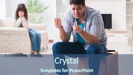  Presentation with conflict - Amazing presentation theme having man from house during family backdrop and a ocean colored foreground