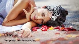  Presentation with bride - Beautiful PPT layouts featuring marriage celebrant - beautiful bride posing outdoors backdrop and a coral colored foreground