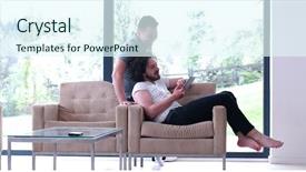  Presentation with marriage communication - Beautiful PPT theme featuring marriage communication - gay couple love home concept backdrop and a sky blue colored foreground