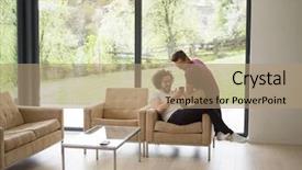  Presentation with family and home love concept - Presentation with marriage communication - gay couple love home concept background and a coral colored foreground