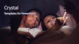  Presentation with good morning couple bed - Theme with marriage communication - picture showing young couple using background and a wine colored foreground