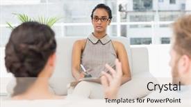  Presentation with marriage counselling - Slide deck consisting of marriage counselling - therapist listening to unhappy couple background and a lemonade colored foreground