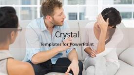  Presentation with couple therapy - Colorful presentation theme enhanced with marriage counselling - unhappy couple fighting at therapy backdrop and a coral colored foreground