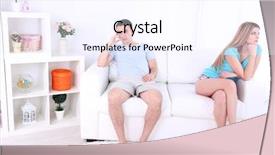  Presentation with marriage counselling - Colorful presentation design enhanced with marriage counselling - young man and woman conflict backdrop and a sky blue colored foreground