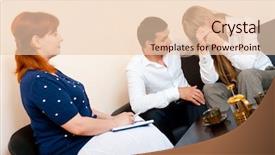  Presentation with marriage counselling - Presentation theme having marriage counselling - young married couple consults background and a lemonade colored foreground