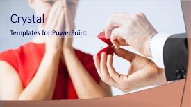  Presentation with wedding ring - Presentation theme consisting of man proposed - picture of couple with wedding background and a sky blue colored foreground