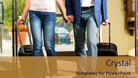  Presentation with married - Theme enhanced with married couple - arriving at hotel background and a gold colored foreground