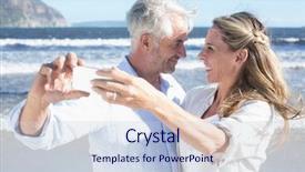  Presentation with married - Presentation theme having the beach together taking background and a lemonade colored foreground