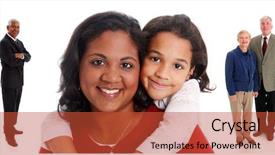 Presentation with grandparents - Presentation theme having married couple children - minority woman and her daughter background and a red colored foreground