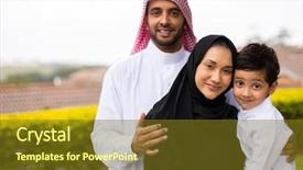  Presentation with married couple - Slide deck enhanced with married couple children - portrait of happy young muslim background and a tawny brown colored foreground