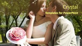  Presentation with couple kiss - Slide deck featuring married-couple-sweet-kiss background and a tawny brown colored foreground