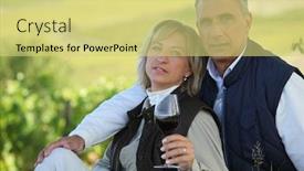  Presentation with wine tasting - Presentation with married couple tasting wine background and a yellow colored foreground