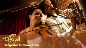  Presentation with married couple hearts - Beautiful slides featuring married happy couple playing music backdrop and a tawny brown colored foreground