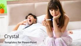  Presentation with married - PPT theme with married woman with pregnancy result background and a sky blue colored foreground