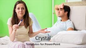  Presentation with married - Theme with married woman with pregnancy result background and a coral colored foreground