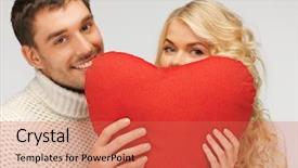  Presentation with heart - Presentation theme having marriege - picture of family couple background and a red colored foreground