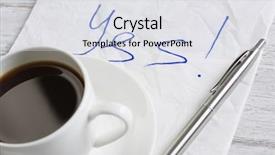  Presentation with yes - Presentation theme enhanced with marrige - yes answer on napkin background and a  colored foreground
