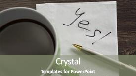  Presentation with yes - Cool new PPT layouts with marrige - yes answer on napkin backdrop and a  colored foreground