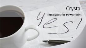  Presentation with answer sheet - Audience pleasing presentation theme consisting of marrige - yes answer on napkin backdrop and a light gray colored foreground