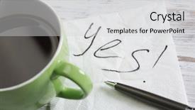  Presentation with yes - Presentation featuring marrige - yes answer on napkin background and a light gray colored foreground