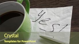  Presentation with yes - Amazing PPT theme having marrige - yes answer on napkin backdrop and a tawny brown colored foreground