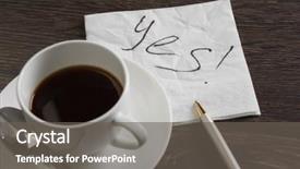  Presentation with yes - Slide set featuring marrige - yes answer on napkin background and a gray colored foreground