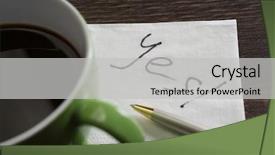  Presentation with yes - Presentation theme featuring marrige - yes answer on napkin background and a light gray colored foreground