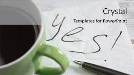  Presentation with yes - Audience pleasing theme consisting of marrige - yes answer on napkin backdrop and a light gray colored foreground