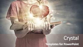  Presentation with red - PPT theme enhanced with marrige - young emotional woman in red background and a violet colored foreground