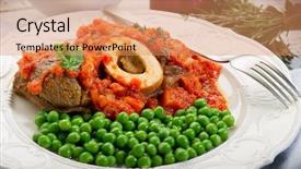  Presentation with bone marrow - Audience pleasing theme consisting of marrow bone with green peas backdrop and a coral colored foreground