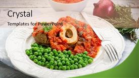  Presentation with bone marrow - Colorful slides enhanced with marrow bone with green peas backdrop and a coral colored foreground