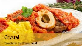  Presentation with bone marrow - Presentation enhanced with marrow bone with saffron rice background and a  colored foreground