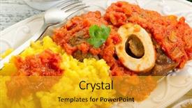  Presentation with bone marrow - Presentation theme with marrow bone with saffron rice background and a  colored foreground