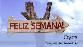  Presentation with happy life - Beautiful PPT theme featuring life mars - feliz semana in portuguese backdrop and a light blue colored foreground