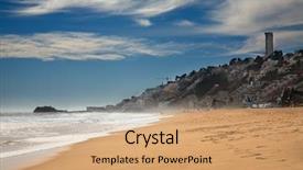  Presentation with chile - Slide deck featuring mars hill - beach at vina del mar background and a coral colored foreground