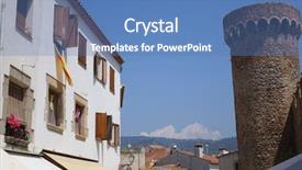  Presentation with aerial view of cape town - Cool new PPT layouts with mars hill - view of mediterranean town tossa backdrop and a teal colored foreground