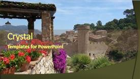  Presentation with aerial view of cape town - Presentation design consisting of mars hill - view of mediterranean town tossa background and a  colored foreground