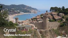  Presentation with aerial view of cape town - Cool new PPT theme with mars hill - view of mediterranean town tossa backdrop and a  colored foreground