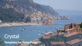  Presentation with aerial view of cape town - Amazing presentation design having mars hill - view of mediterranean town tossa backdrop and a  colored foreground