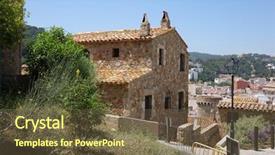  Presentation with aerial view of cape town - Beautiful slide set featuring mars hill - view of mediterranean town tossa backdrop and a  colored foreground