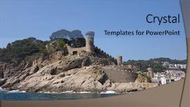  Presentation with aerial view of cape town - Colorful slide set enhanced with mars hill - view of mediterranean town tossa backdrop and a teal colored foreground