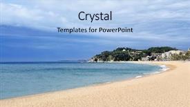  Presentation with beach - Cool new theme with mars hill - view of platja de lloret backdrop and a light blue colored foreground