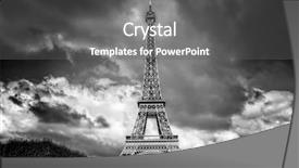  Presentation with eiffel tower - Presentation theme enhanced with mars park in paris france background and a gray colored foreground