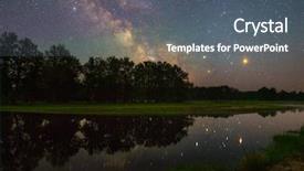  Presentation with night stars - Presentation theme featuring mars space - beautiful night landscape with stars background and a gray colored foreground