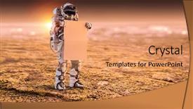  Presentation with planet mars - Slides with mars space - spaceman explore planet mixed media background and a coral colored foreground